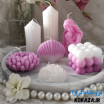 ست شمع سفید صورتی