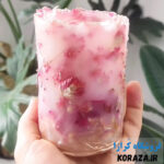 شمع فانوسی صورتی گل ریز