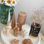 ست شمع نسکافه ای سفید